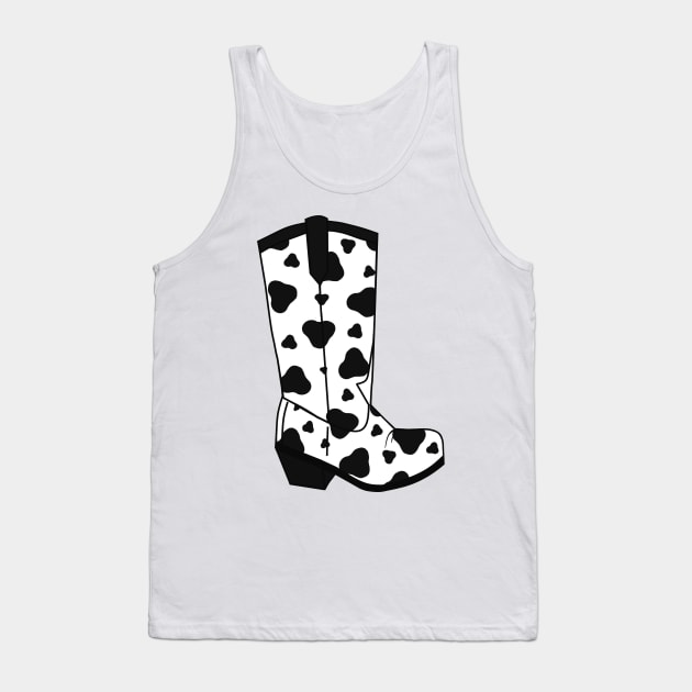 BLACK Cow Spots Cowboy Boot Tank Top by SartorisArt1